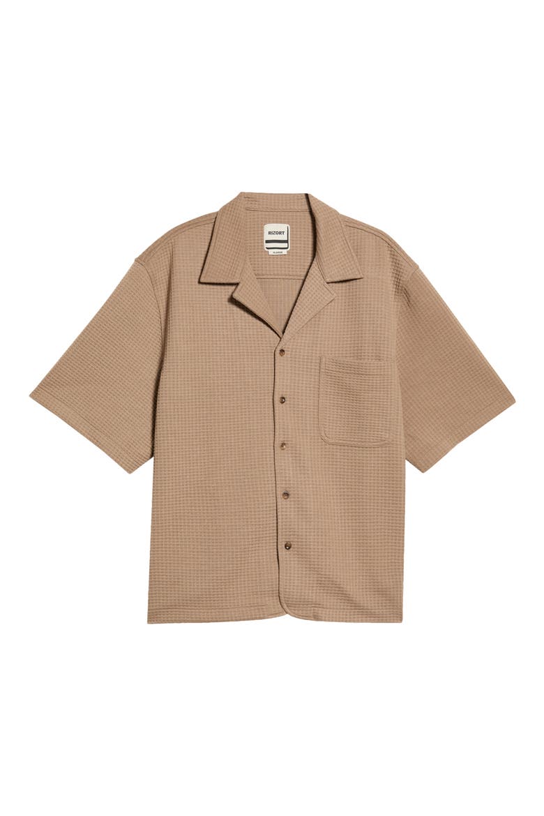 Lukus Waffle Knit Camp Shirt, Main, color, GREY
