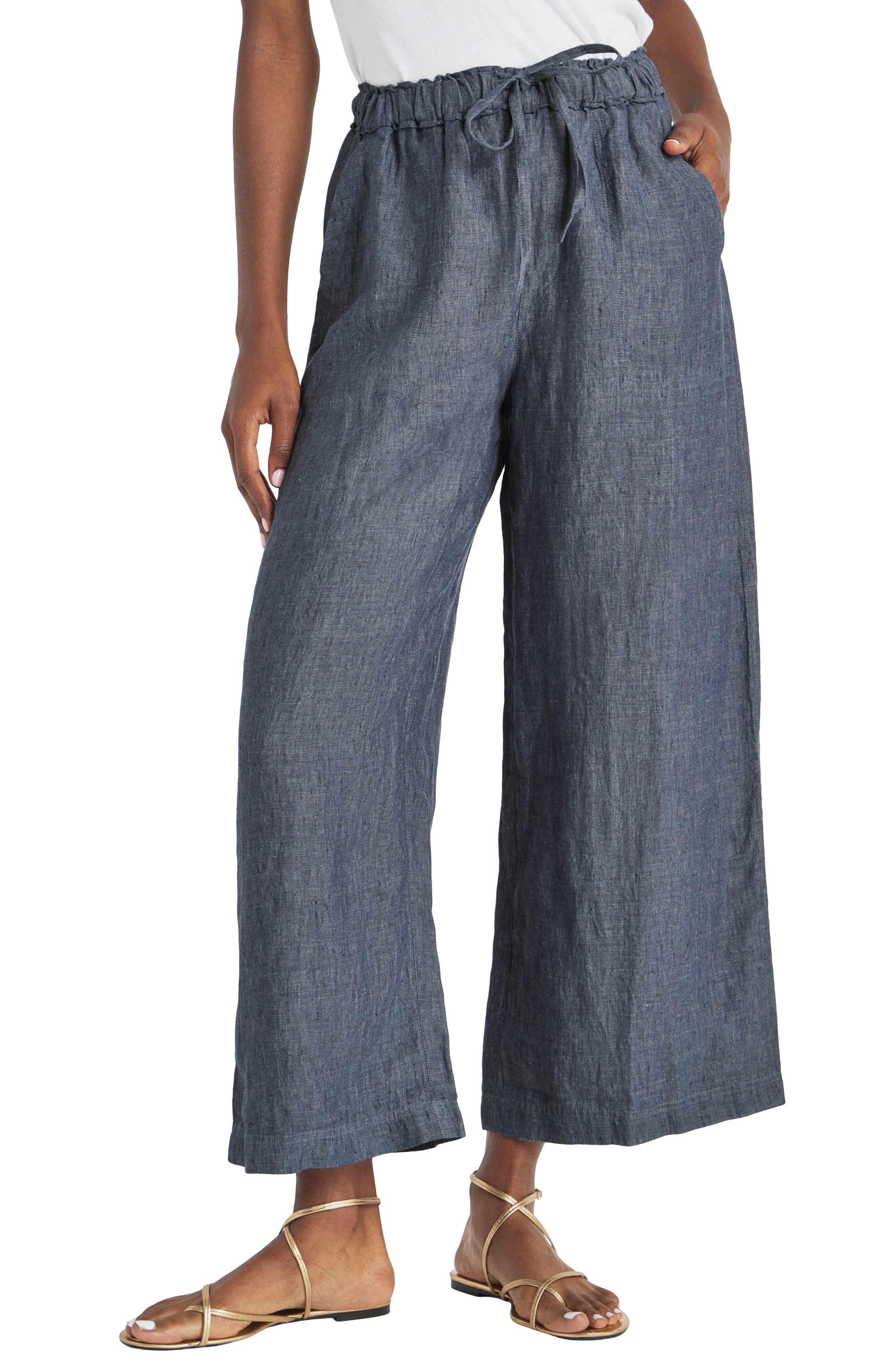 Splendid Stella Linen Crop Wide Leg Pants
