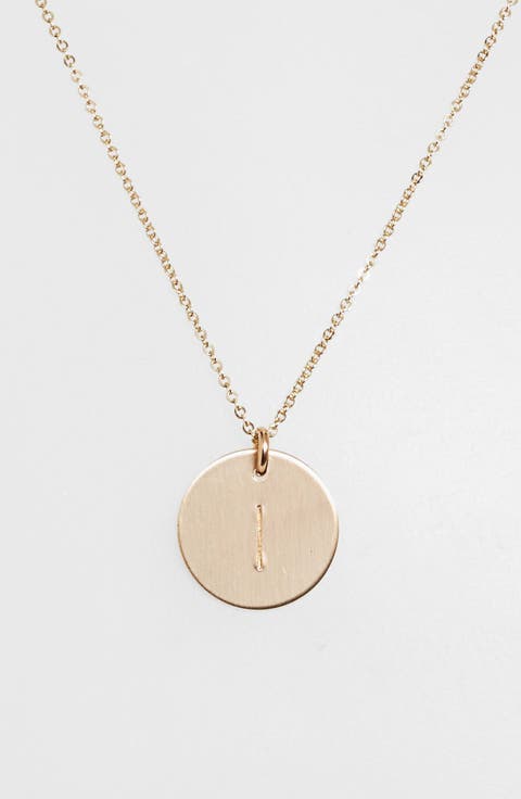 14k-Gold Fill Initial Disc Necklace