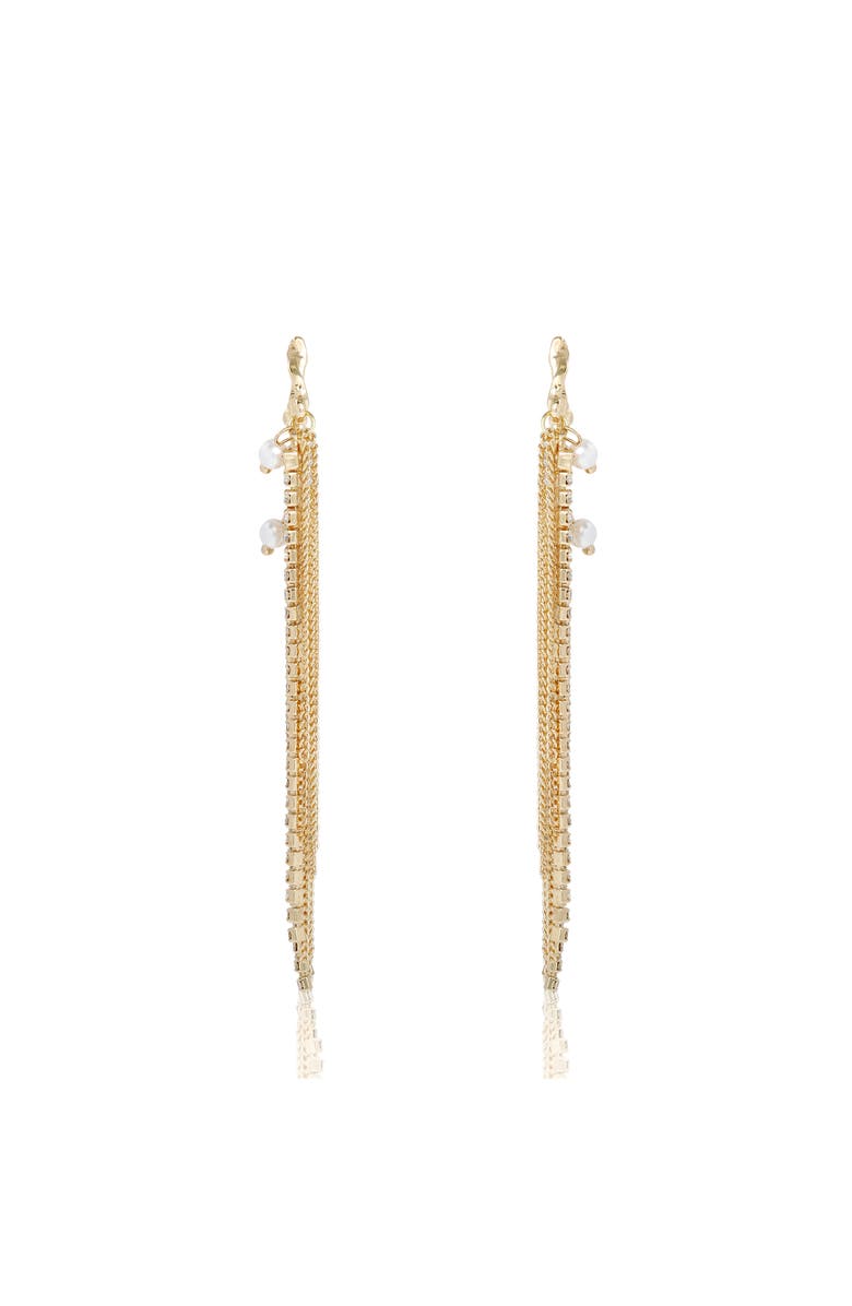 BCBGeneration Layered Tassel Statement Earrings, Alternate, color, Gold