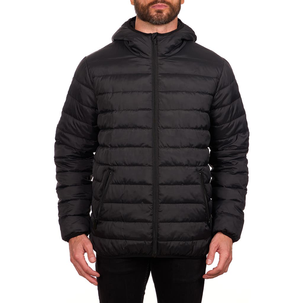 Perry Ellis Packable Puffer Jacket In Black