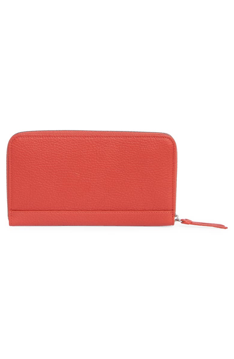 Longchamp Le Roseau Zip Wallet, Alternate, color, Burnt Red