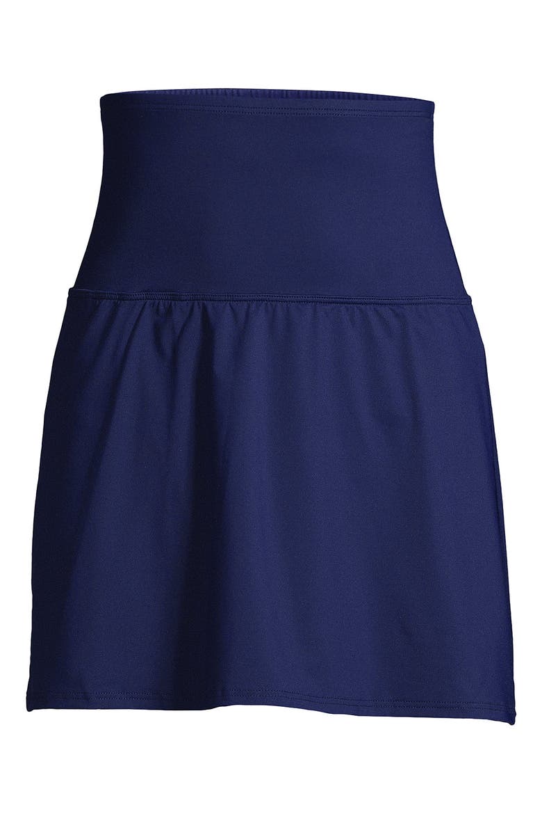 Tummy Control Ultra High Waisted Modest Swim Skirt Swim Bottoms, Alternate, color, Deep Sea Navy