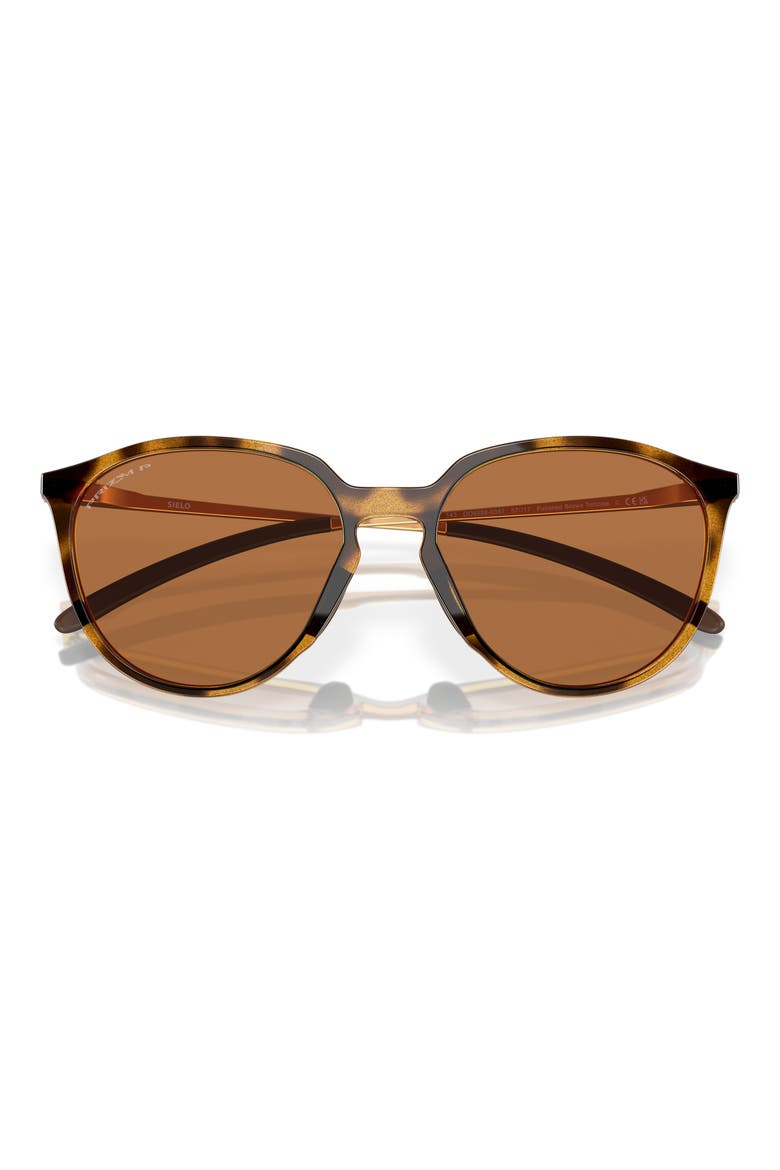 Sielo 57mm Polarized Round Sunglasses, Alternate, color, BRONZE