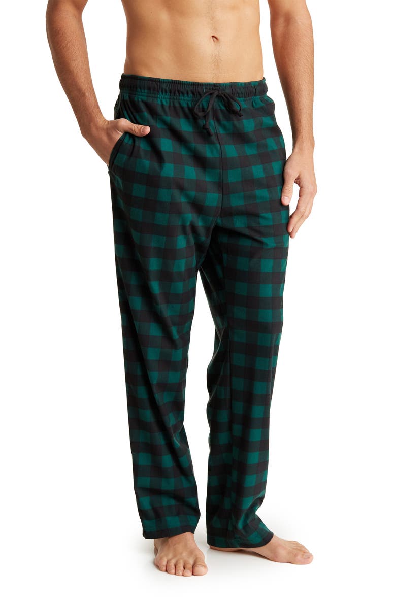 Nautica Plaid Fleece Pajama Pants, Main, color, Tidal Green