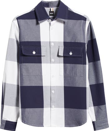 CRNTCEM Men's Hooded Check Shirt Jacket Long Sleeve Button