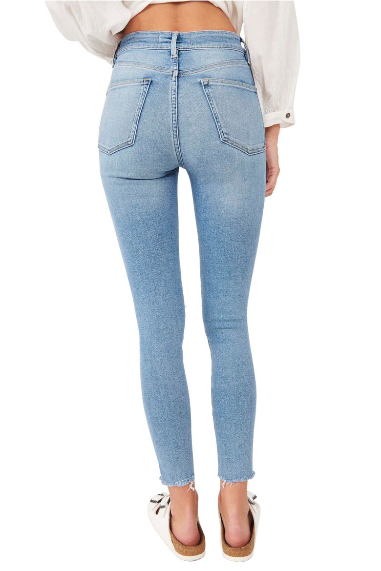 We the Free High Waist Raw Hem Ankle Denim Leggings, Alternate, color, SWEET BLUE