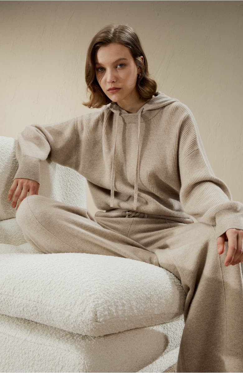 Lilysilk Fluid Cashmere Sweatpants, Alternate, color, Beige