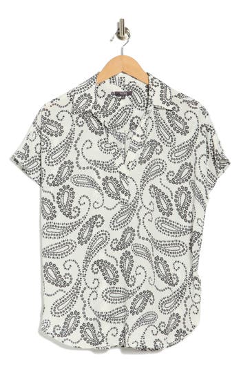 Nydj Becky Split Neck Woven Top In Multi