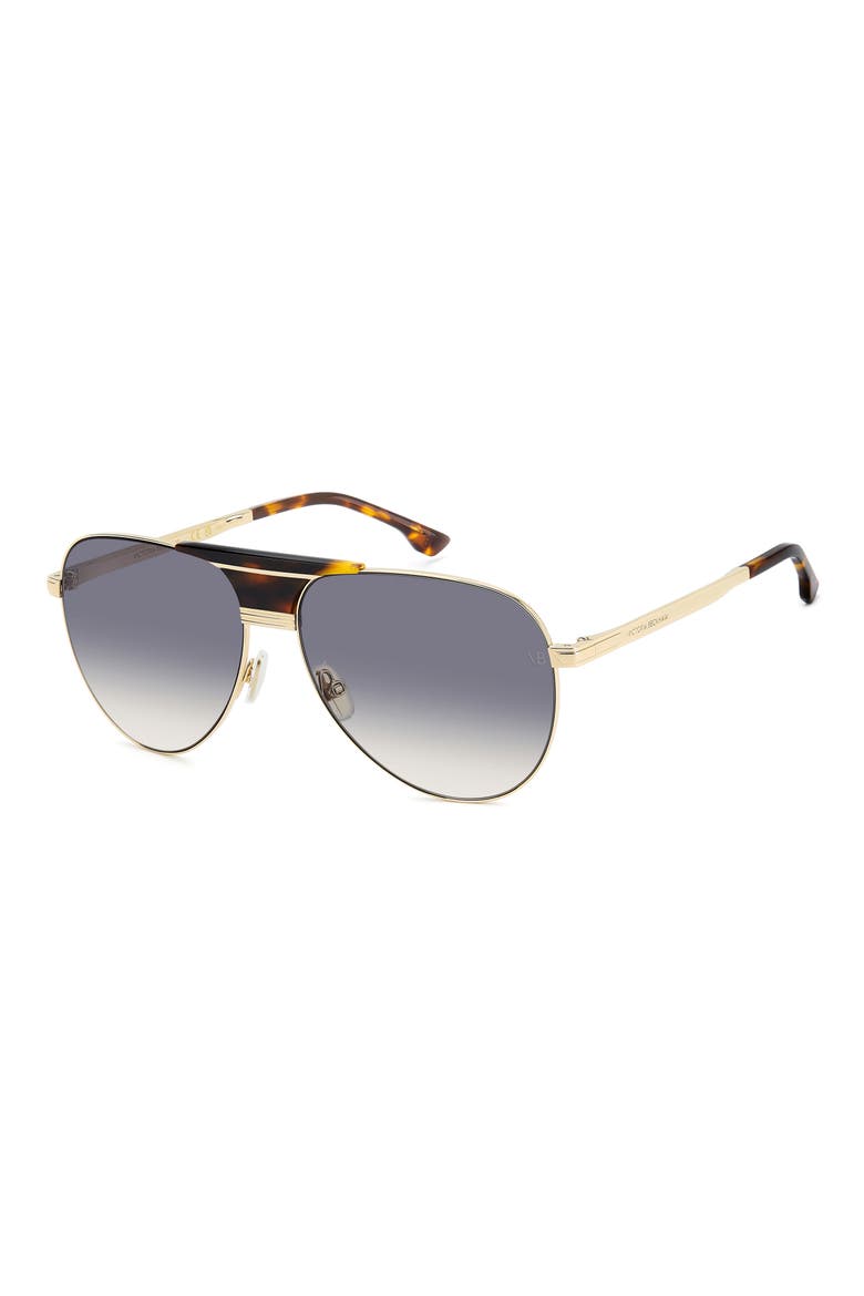 VB 7016/S 60mm Gradient Pilot Sunglasses, Alternate, color, GOLD HAVANA/ BLUE SF