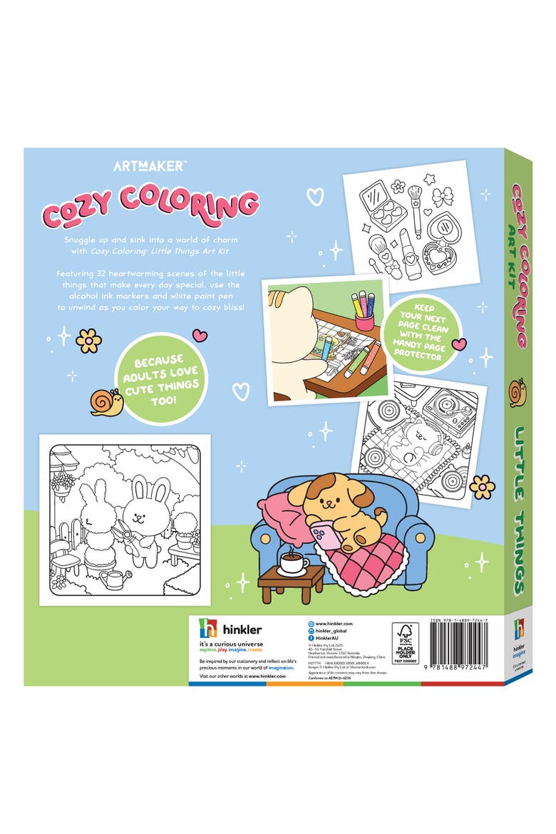 Cozy Coloring, Little Things Art Kit, Adult Coloring Book Set, Alternate, color, Multicolored