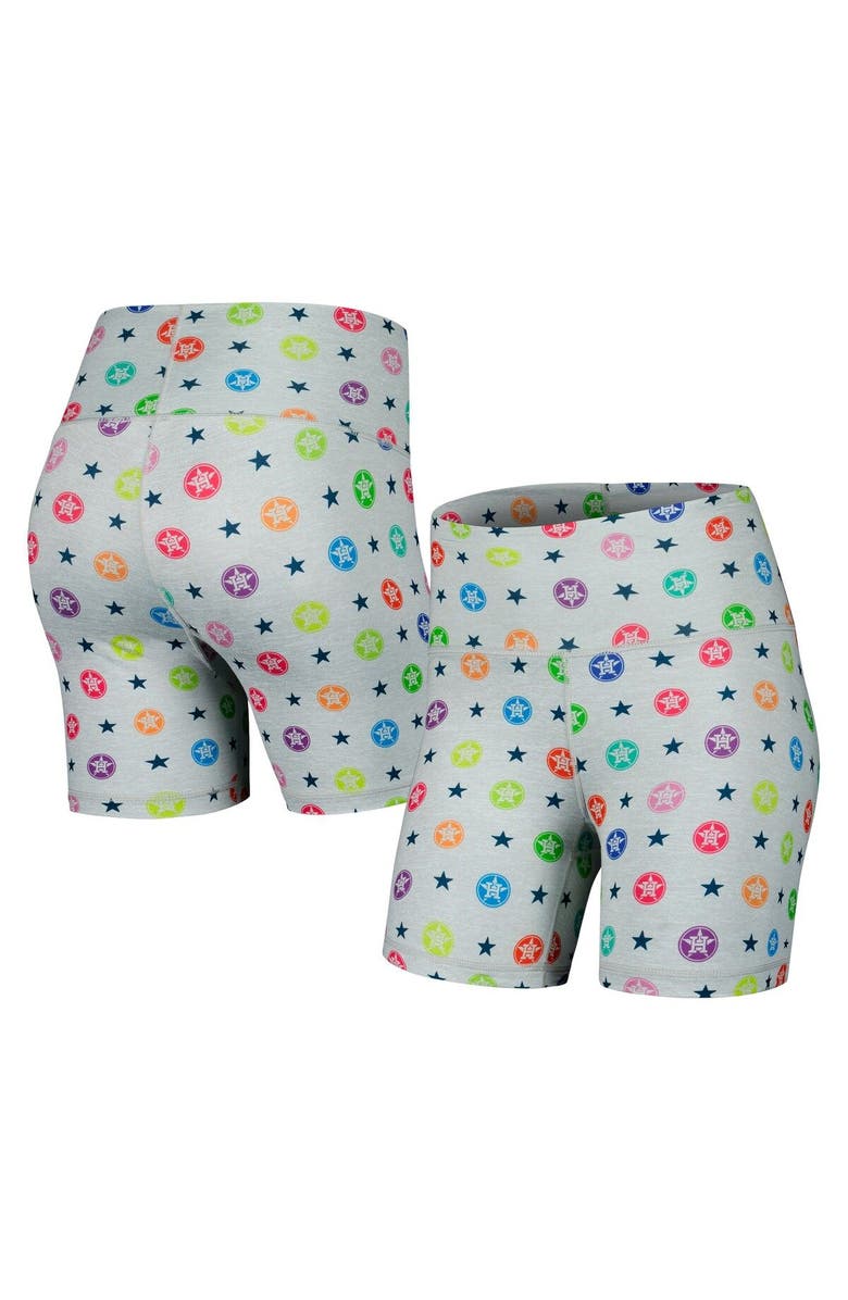 Terez Women's Terez Gray Houston Astros TLC Rainbow Shorts, Main, color, Gray