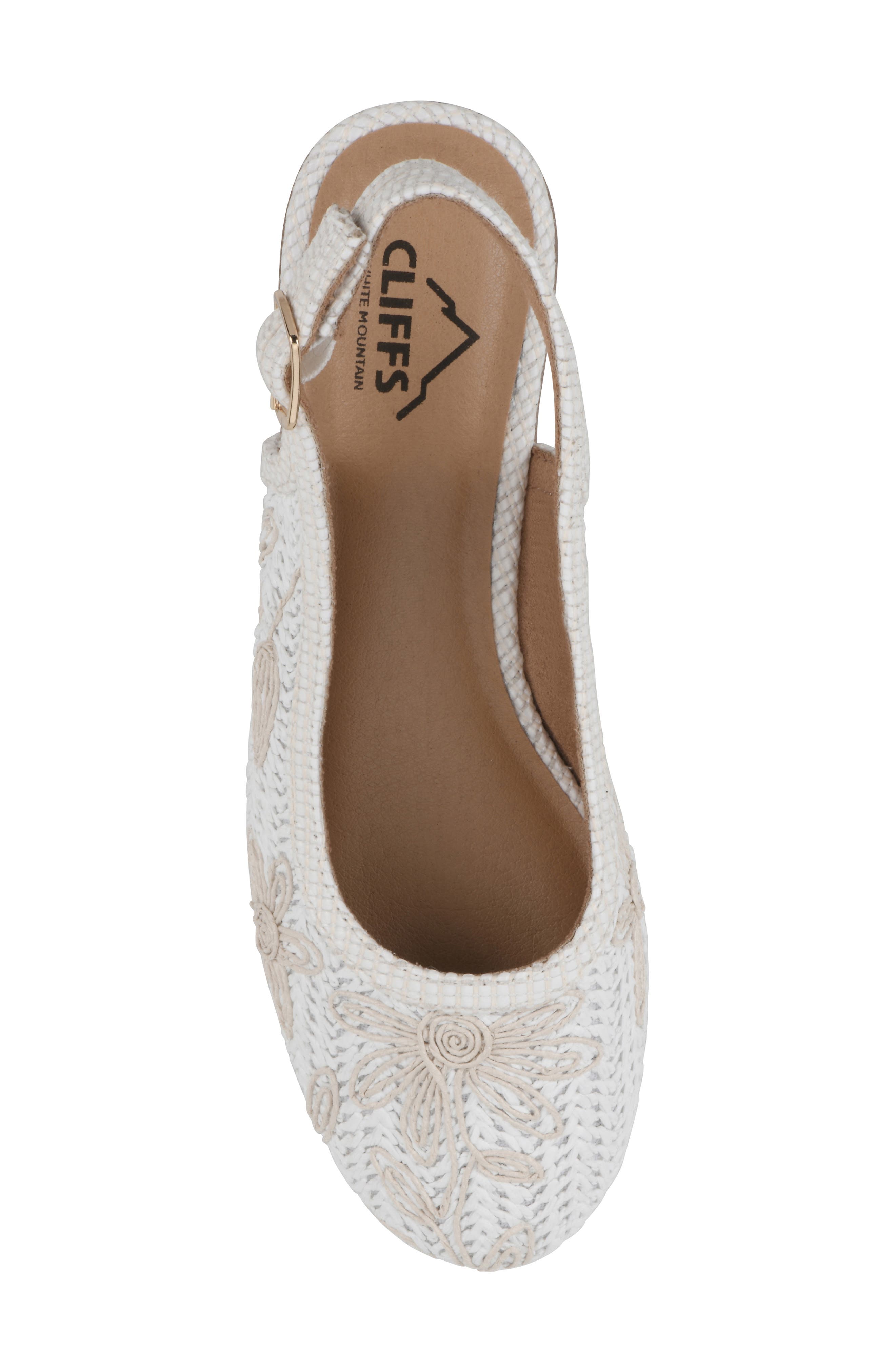 Borris Slingback Wedge, Alternate, color, WHITE/ FABRIC