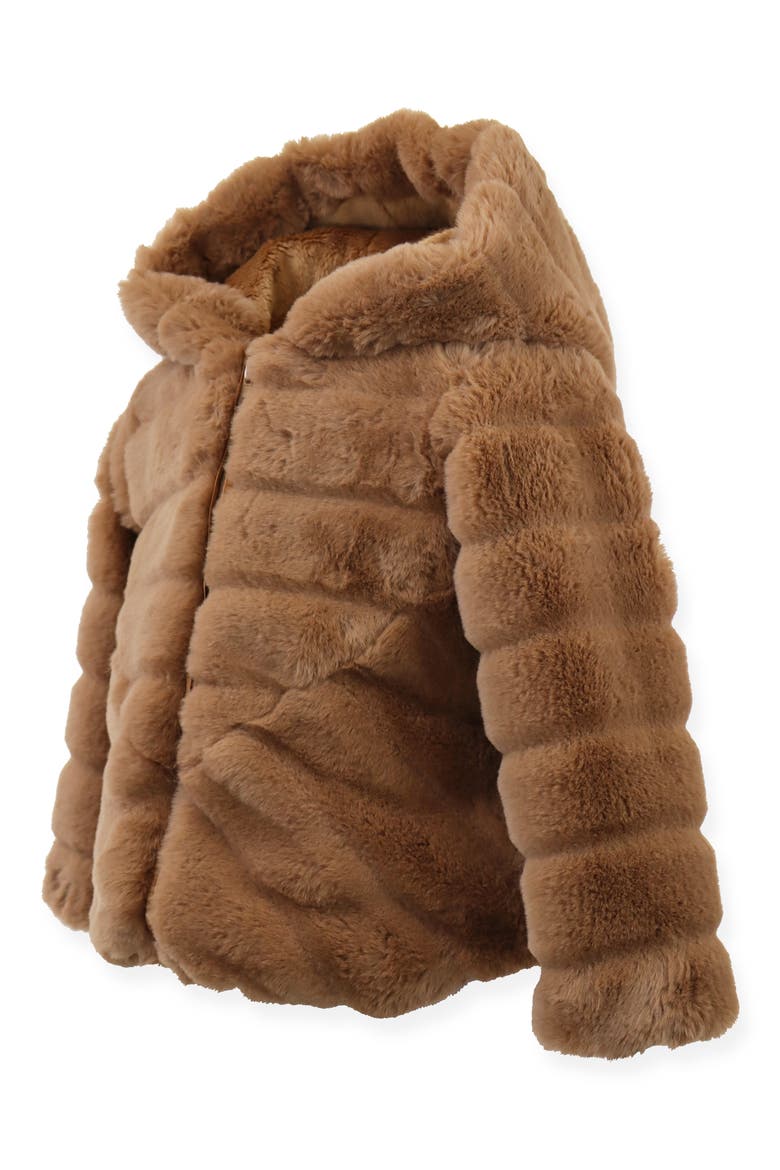 Kids' Cozy Faux Fur Hooded Jacket, Alternate, color, CHOCOLATE CLAIR