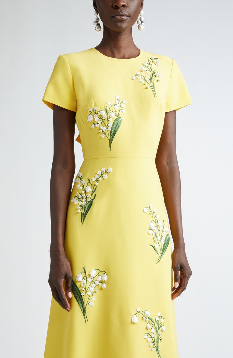 Carolina Herrera Embellished Bow Back Gown, Alternate, color,