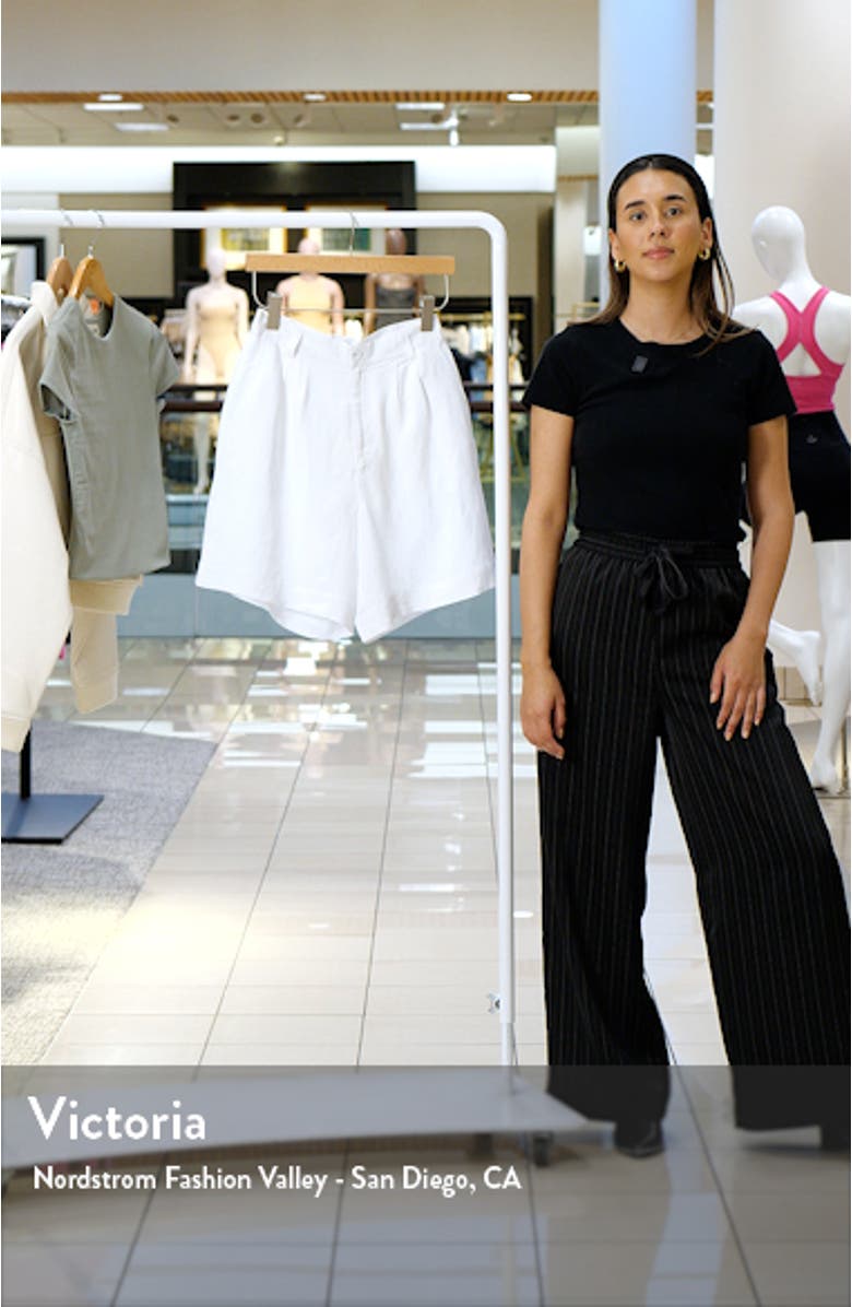 Horizon High Waist Linen Blend Shorts, sales video thumbnail