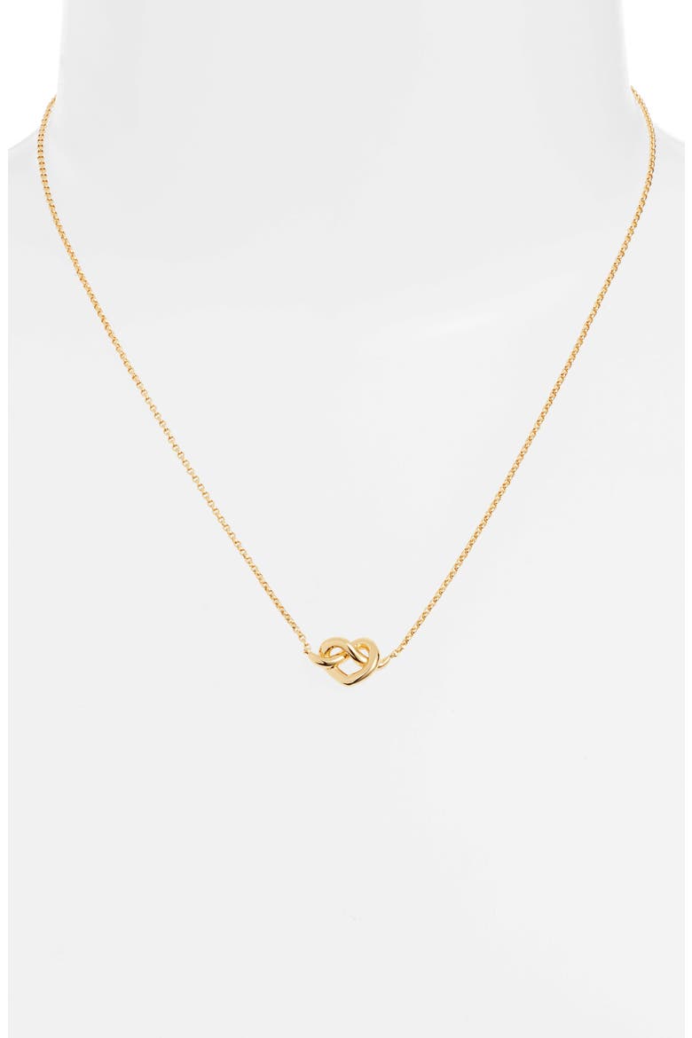 loves me knot mini pendant necklace, Alternate, color, GOLD