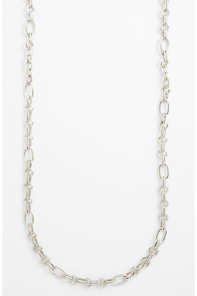 Long Textured Link Necklace, Main, color, SILVER