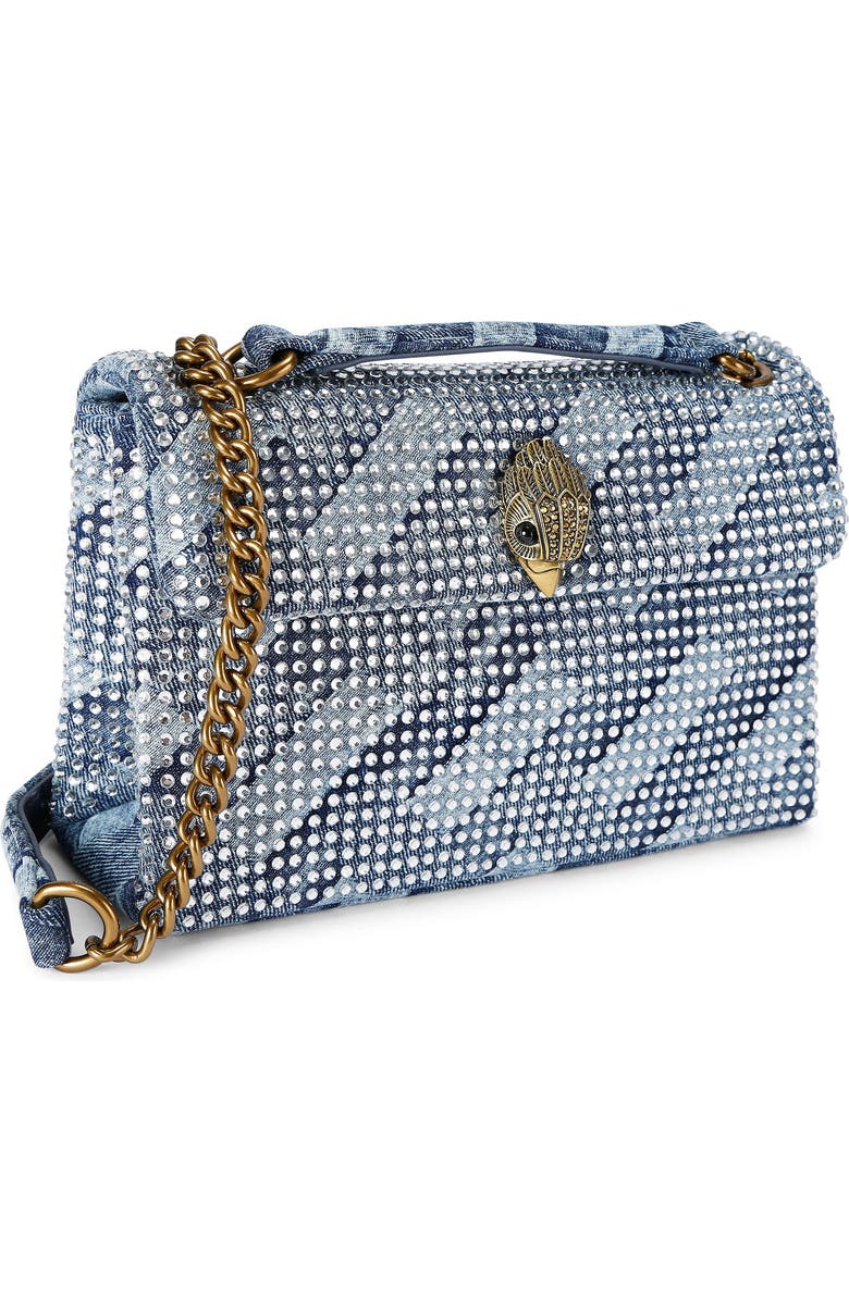 Kurt Geiger London Medium Kensington Crystal Embellished Denim Shoulder Bag, Alternate, color,
