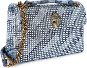 Medium Kensington Crystal Embellished Denim Shoulder Bag