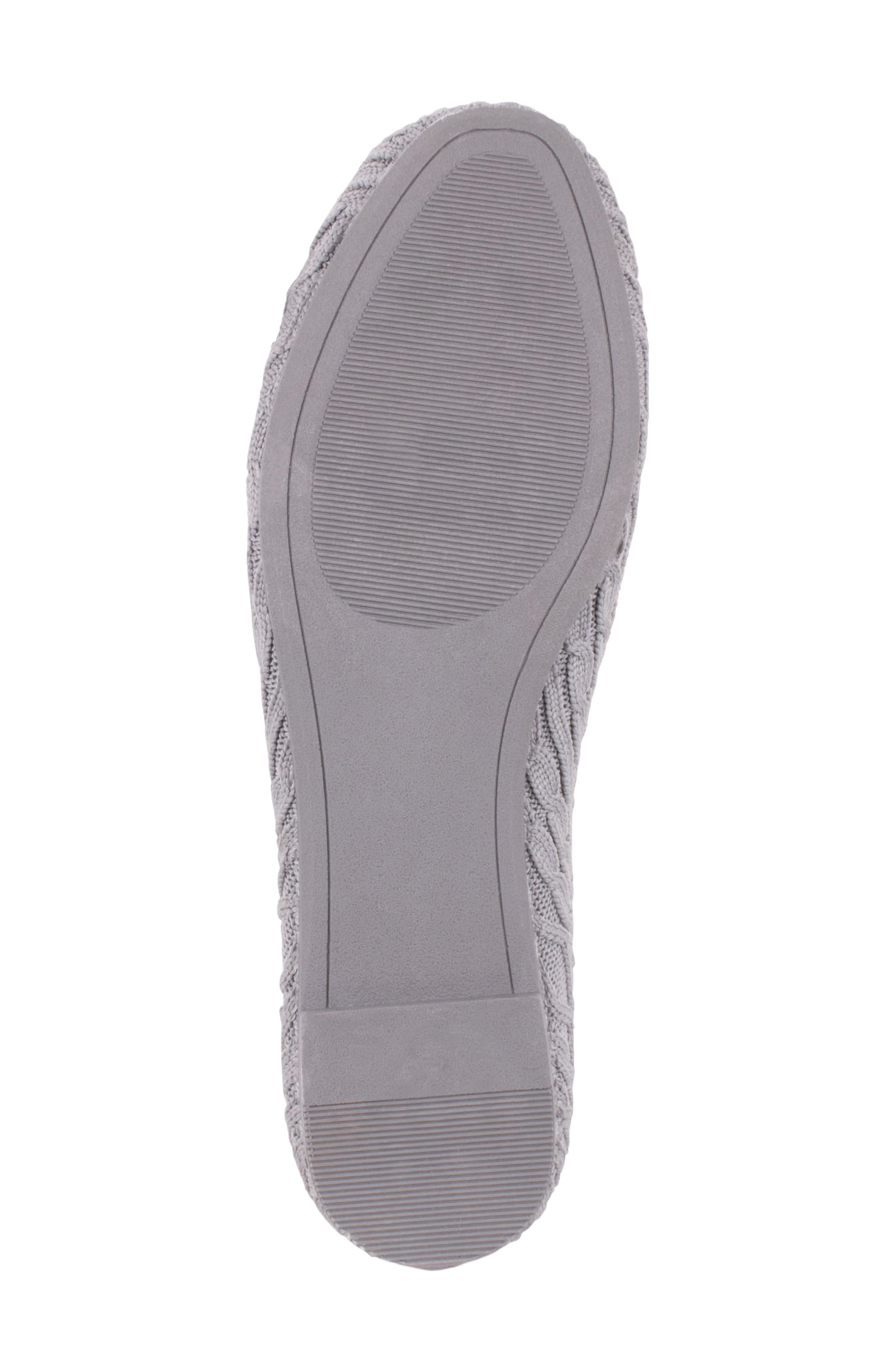 Cannes Cable Knit Ballet Flat, Alternate, color, GREY
