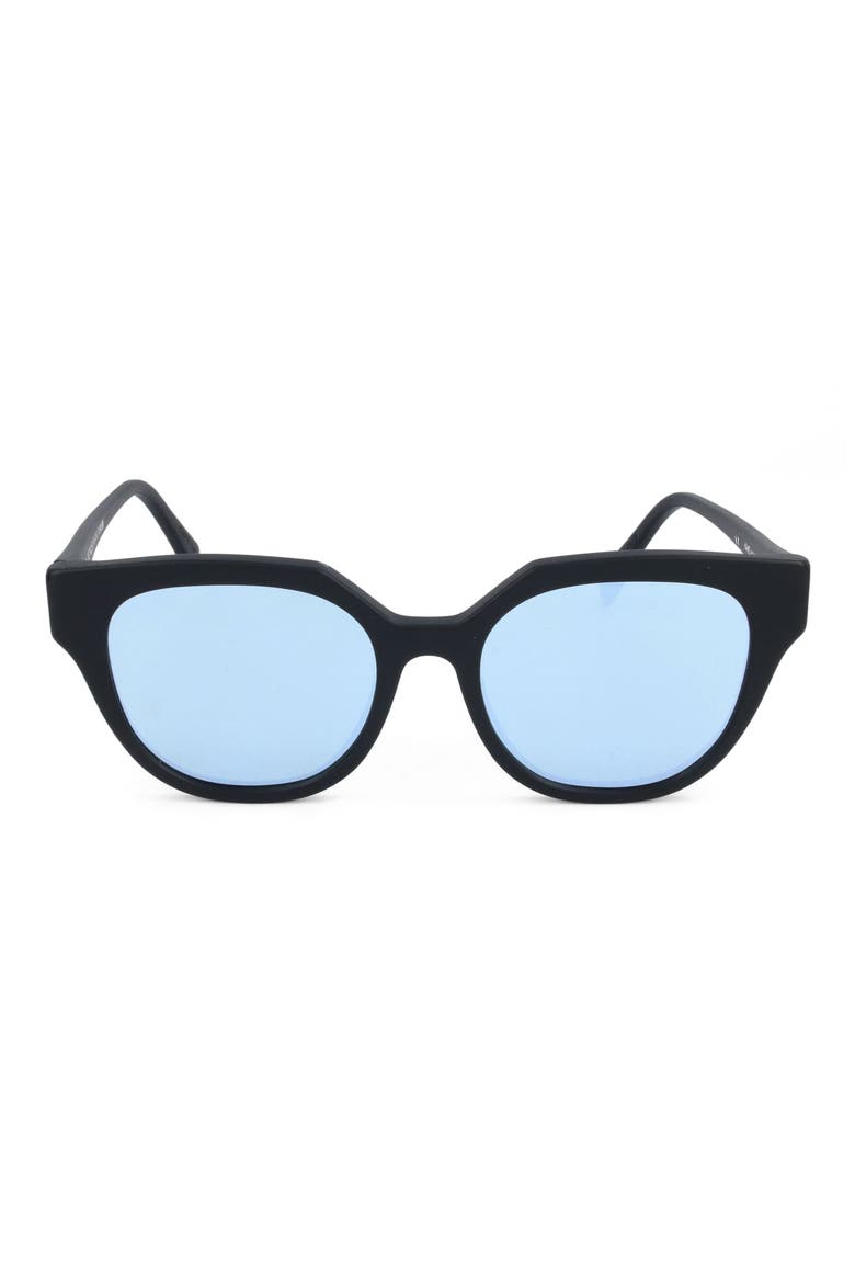 53mm Cat Eye Sunglasses, Main, color, BLACK