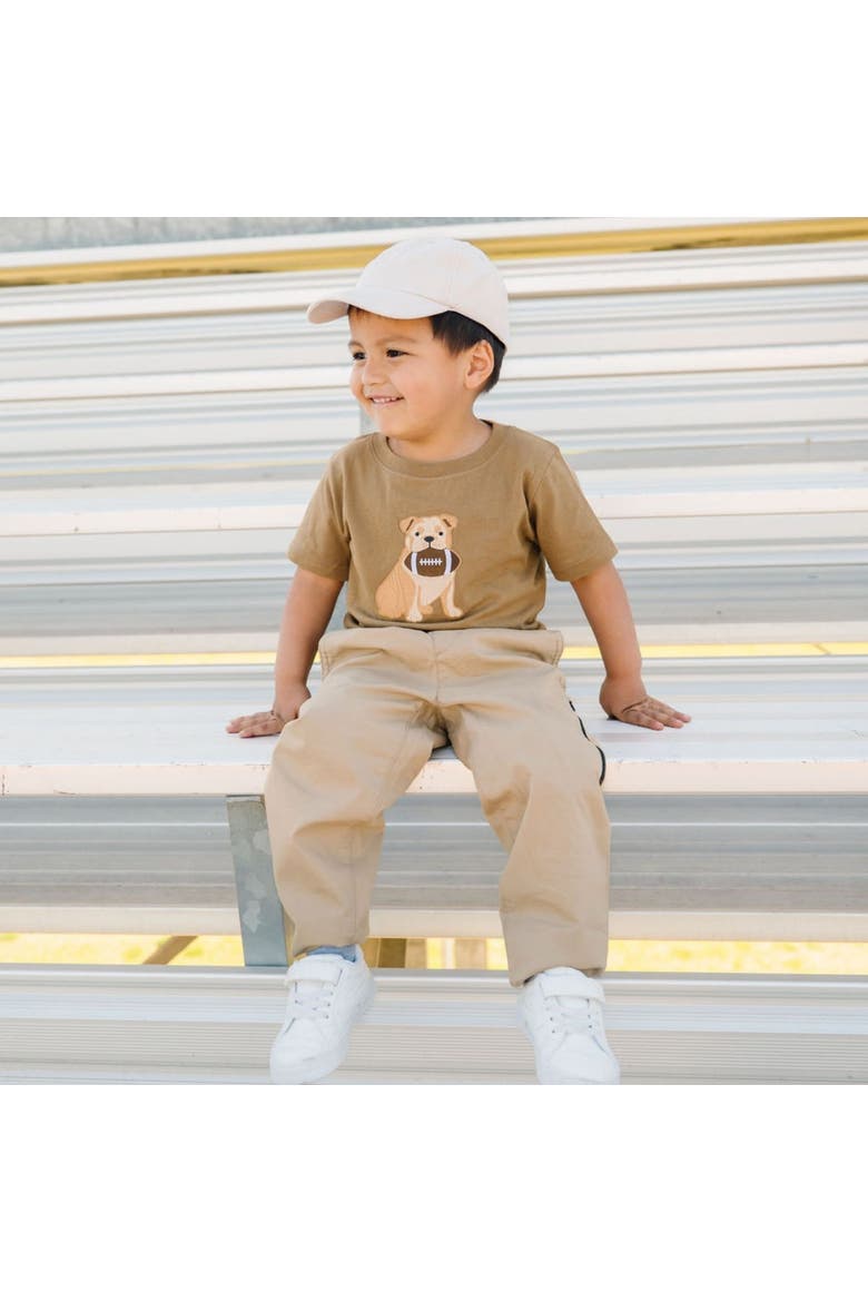 Bulldog Football Patch Short Sleeve T-Shirt, Alternate, color, Mocha