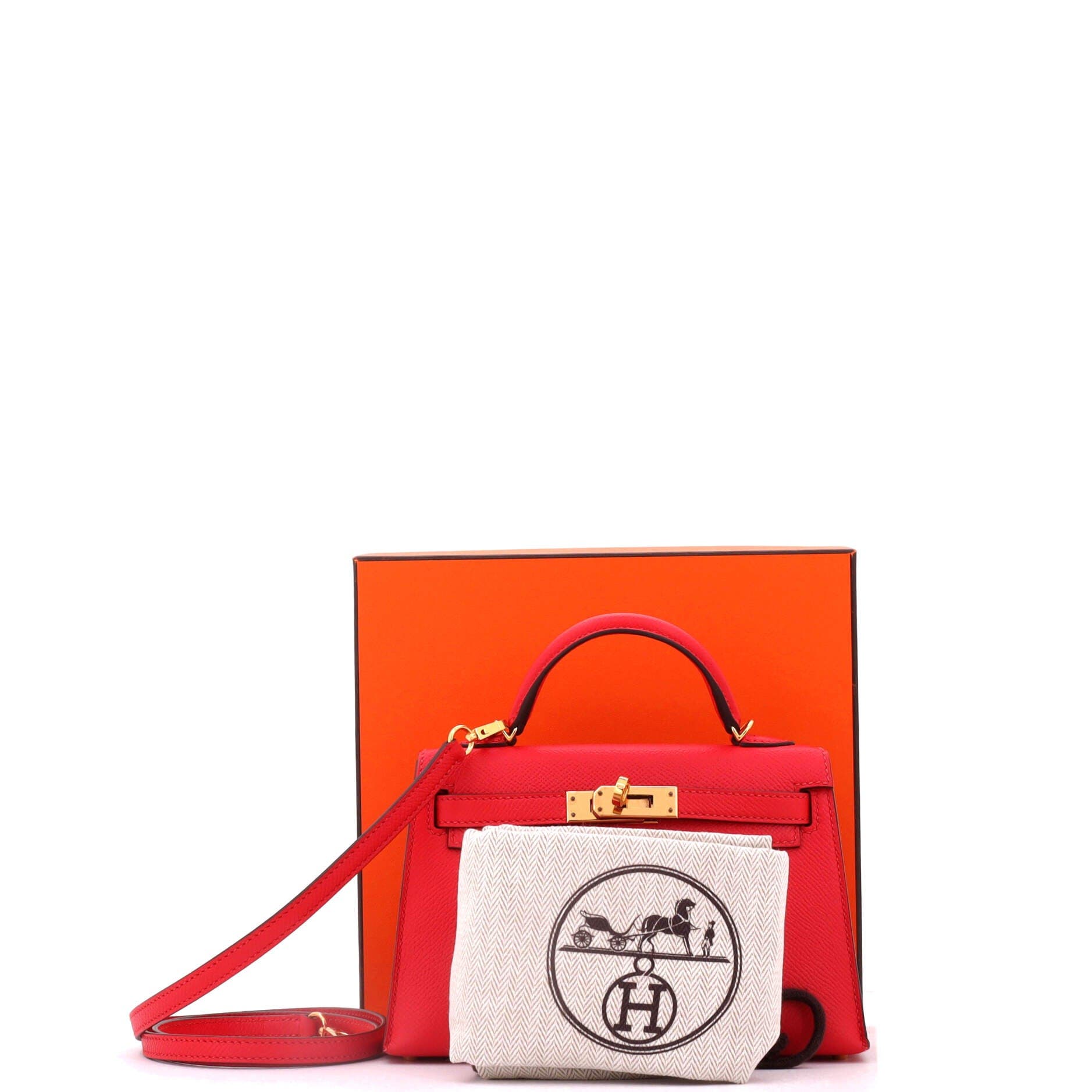 Pre-Owned Hermes Kelly Mini II Bag Red Epsom with Gold Hardware 20, Alternate, color, Rouge Tomate