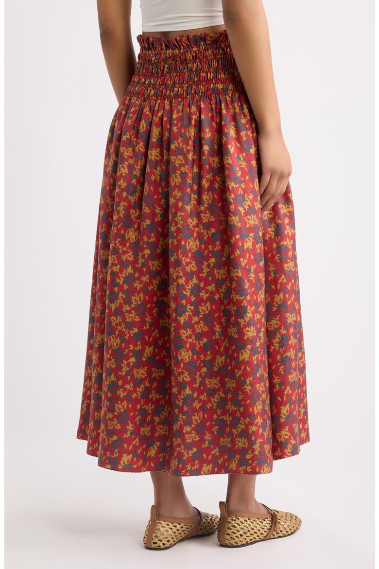 Canary Silk Midi Skirt, Alternate, color, GUILDED POPPY