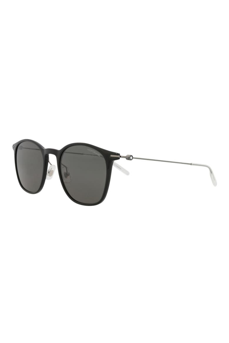 50mm Round Sunglasses, Alternate, color, BLACK RUTHENIUM GREY