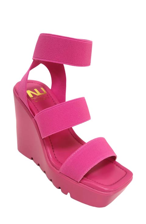 Paige Elastic Strap Wedge Sandal (Women)