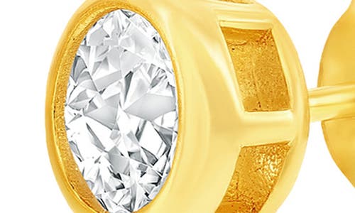 Simona Set Of 3 Cubic Zirconia Stud Earrings In Gold