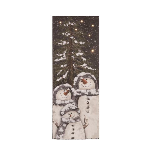 Multicolor Light Up Christmas Gazing Snowman Decorative Figurine