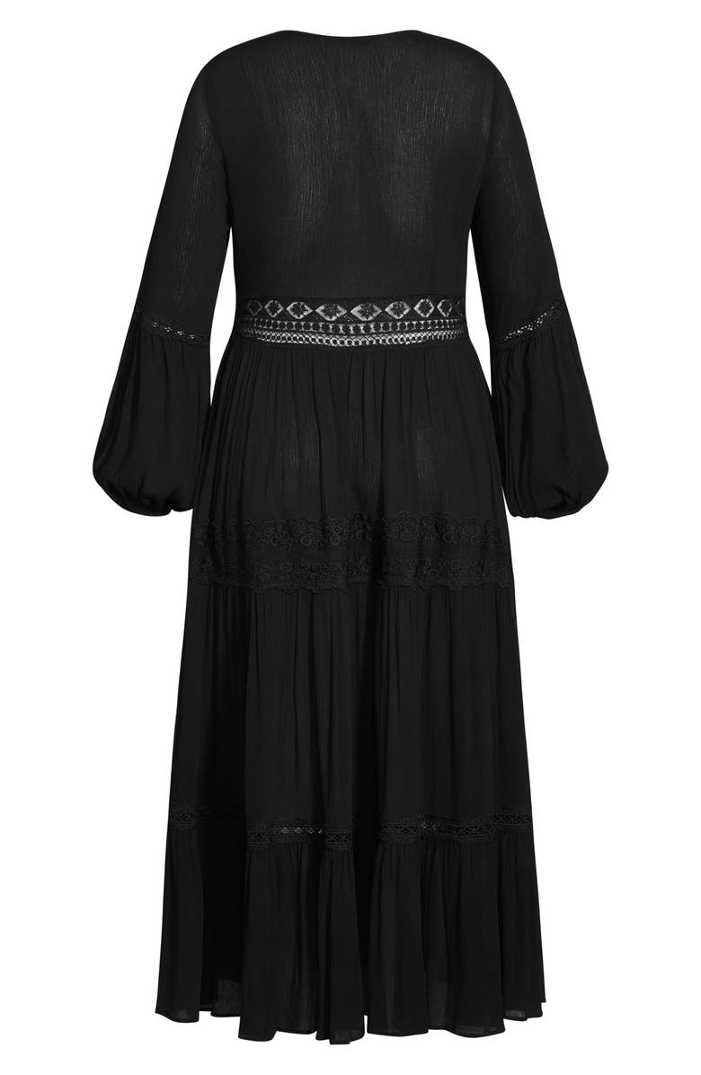 City Chic Elena Embroidered Long Sleeve Maxi Dress, Alternate, color, 