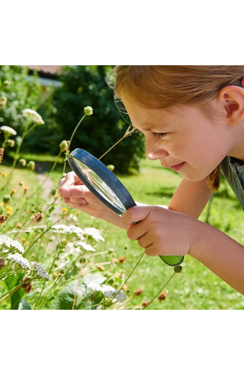 HABA Terra Kids Magnifying Glass - Sturdy Explorer Tool with 2 Lenses + Built-In Mini Scope for Nature Discovery, Alternate, color, Multi
