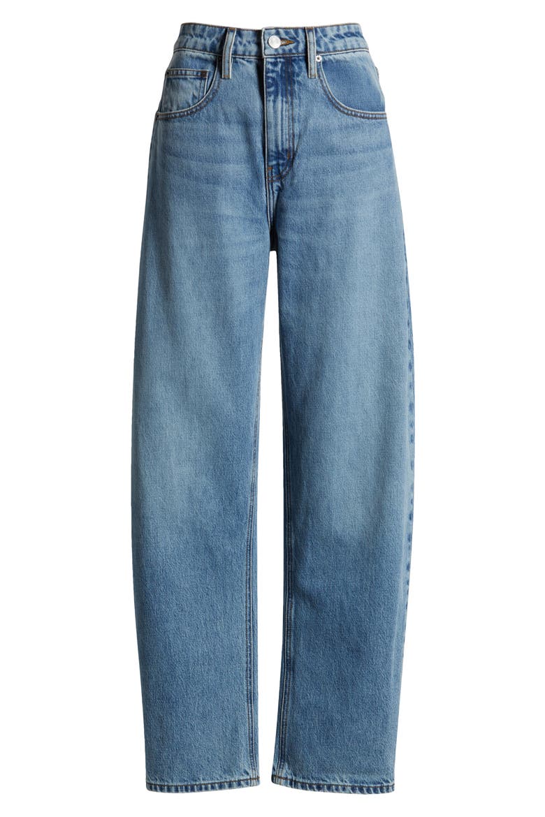 High Waist Barrel Leg Jeans, Alternate, color, DIVINE