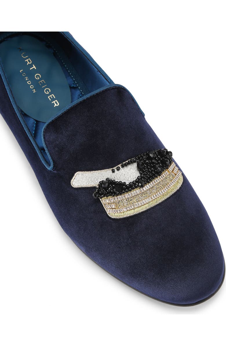 Kurt Geiger London Ace Velvet Loafer, Alternate, color, Navy