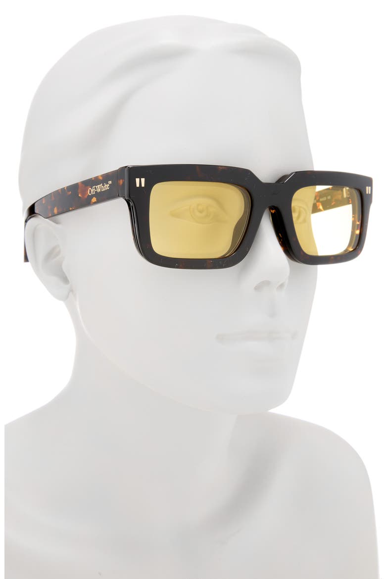 54mm Clip-On Square Sunglasses, Alternate, color, HAVANA YELLOW