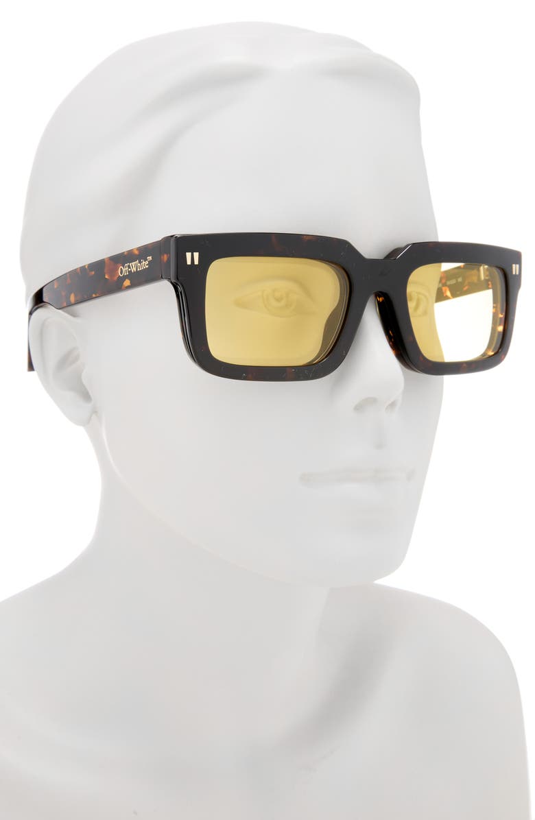 Off-White 54mm Clip-On Square Sunglasses, Alternate, color, Havana Yellow