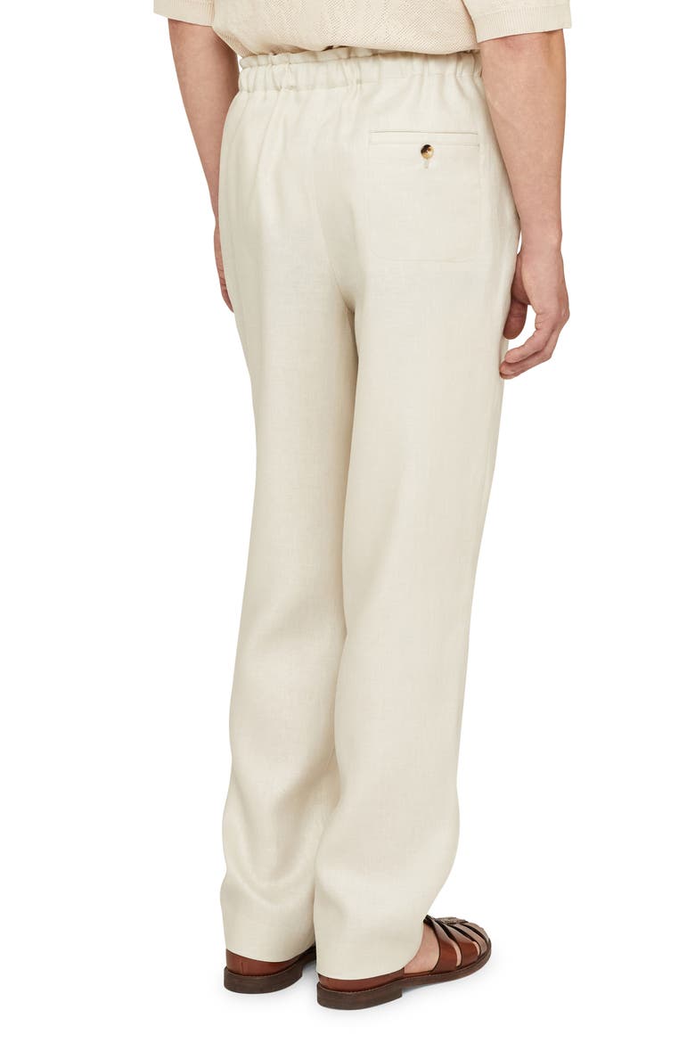 Belted Linen Twill Pants, Alternate, color, ICE