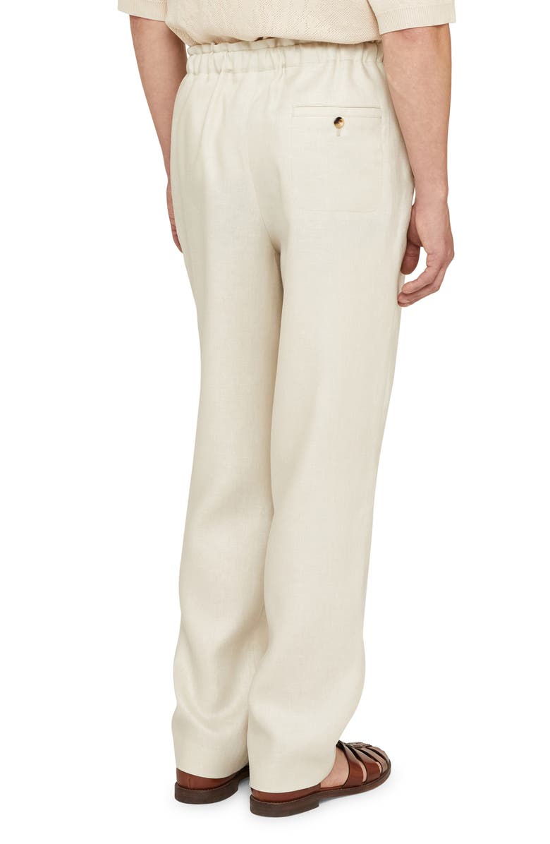 Agnona Belted Linen Twill Pants, Alternate, color, 