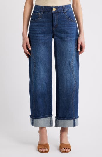 Wit & Wisdom Wyatt High Waist Cuff Jeans in Blue at Nordstrom Rack, Size 2