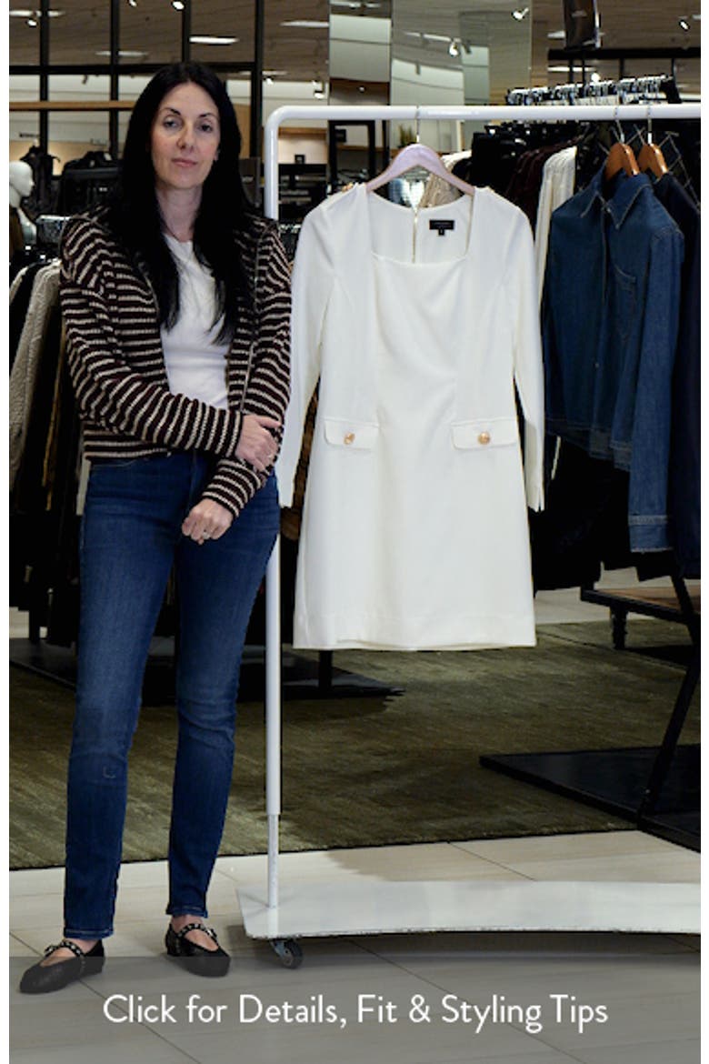 Long Sleeve Crepe Sheath Dress video