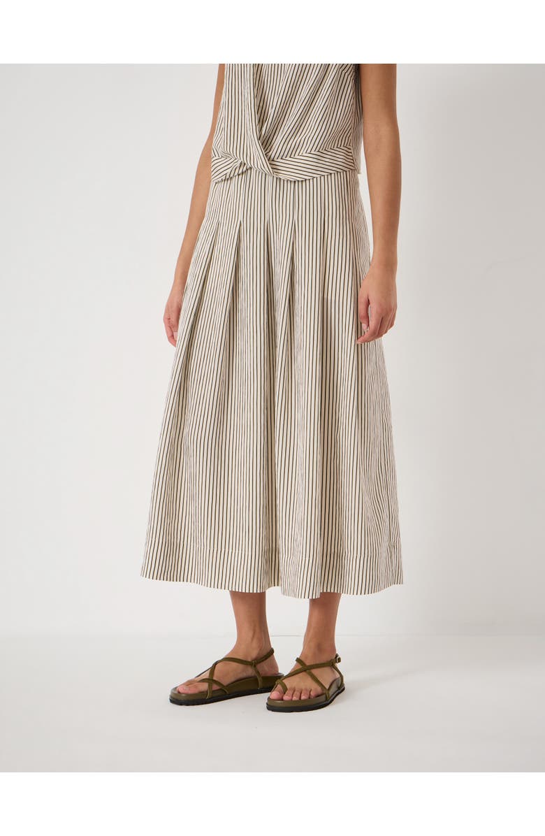 Hush Ivy Pleated Stripe Midi Skirt, Main, color, Green Stripe White