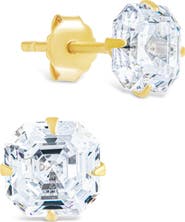 Sterling Forever Asscher-Cut Cubic Zirconia Stud Earrings