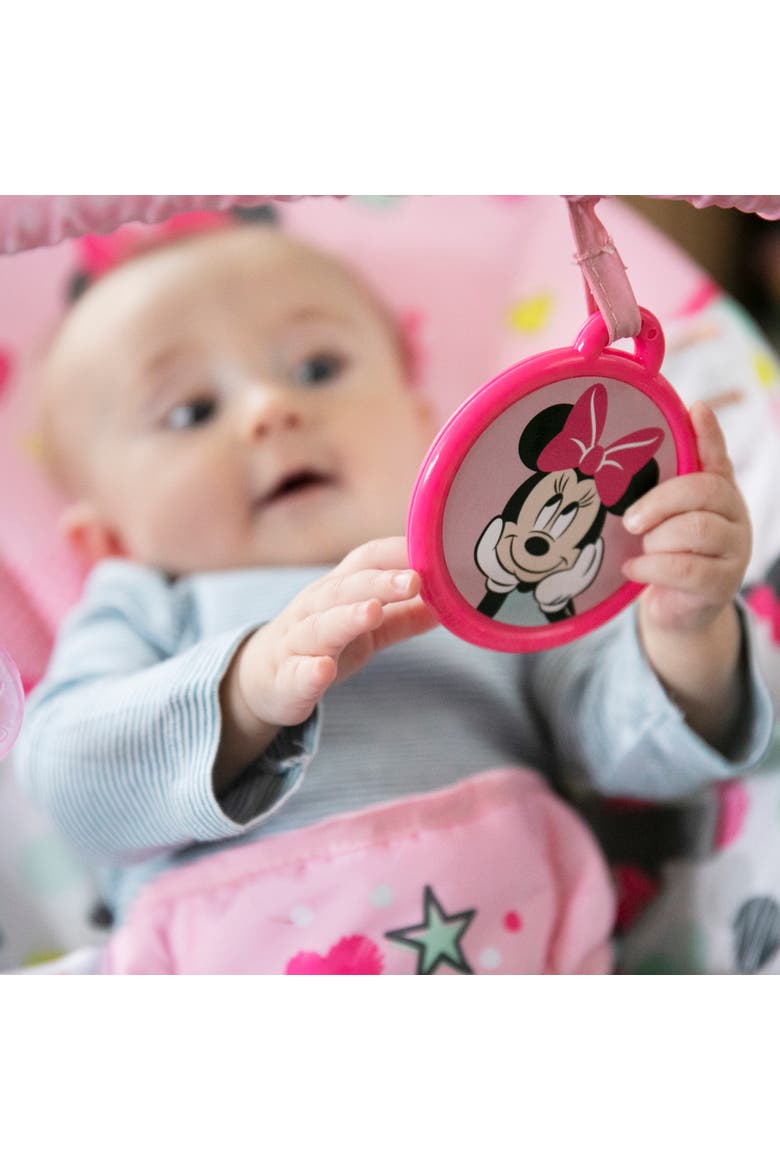 Disney Baby Minnie Mouse Vibrating Baby Bouncer, Alternate, color, Pink