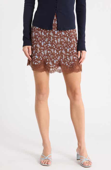 Floral Lace Hem Miniskirt