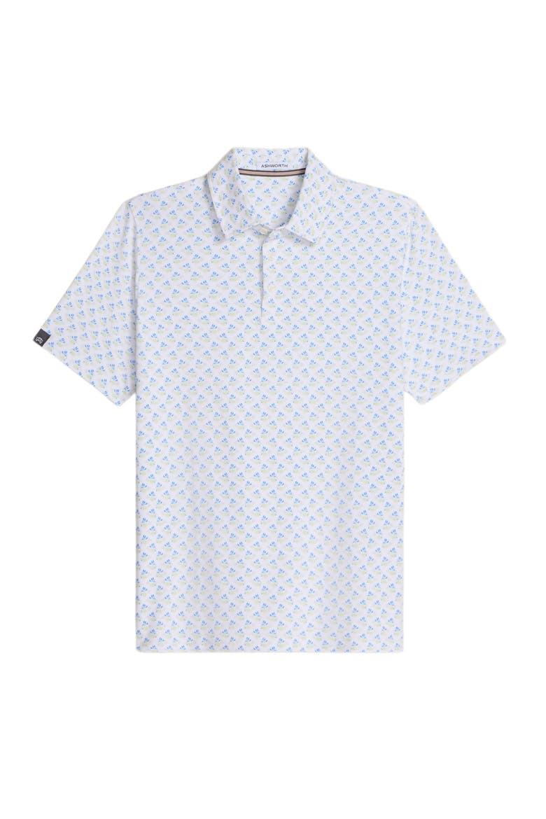 Floral Trellis Polo, Main, color, White