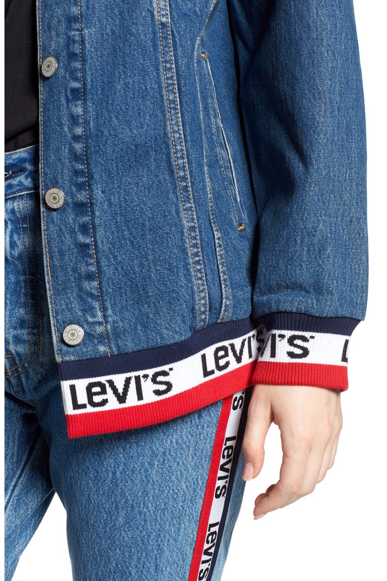 Levi's® Sport Tape Baggy Trucker Denim Jacket, Alternate, color, GOOD SPORT