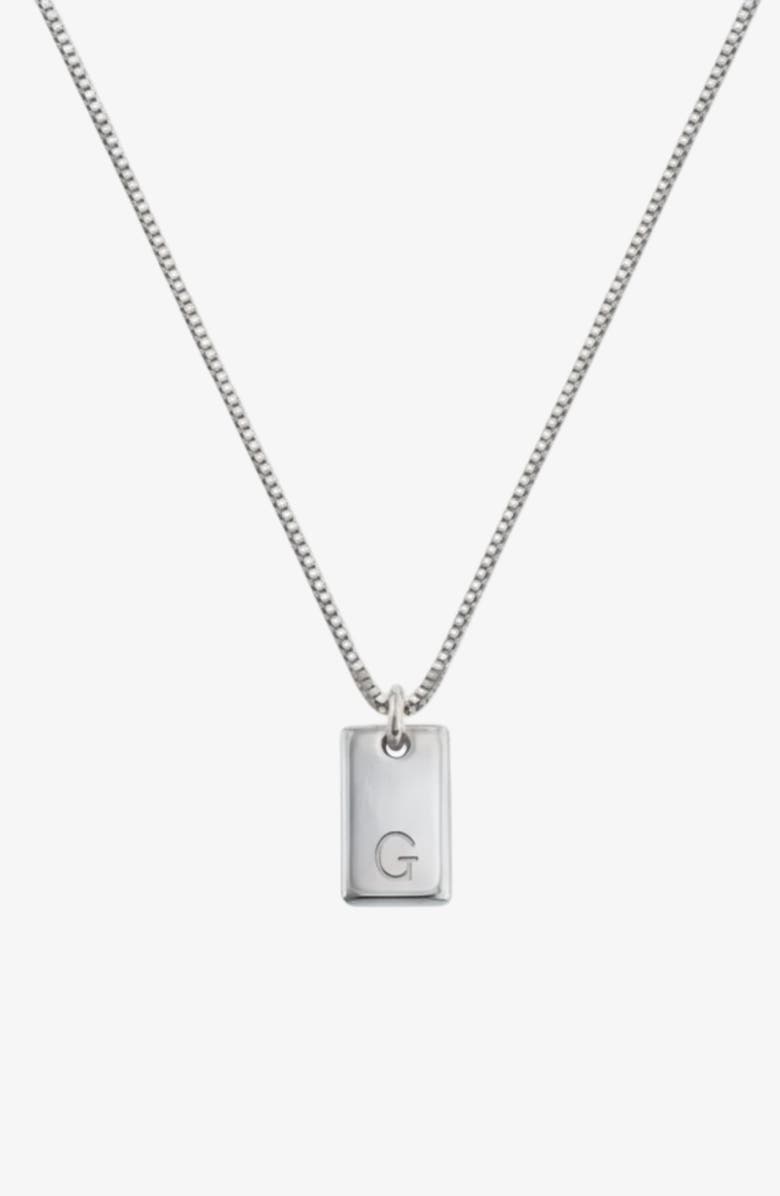 Oak & Luna Willow Initial Tag Necklace - 925 Sterling Silver, Main, color, Letter G